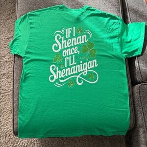 Green AdultShirt with St. Patrick’s Day Shamrock Design